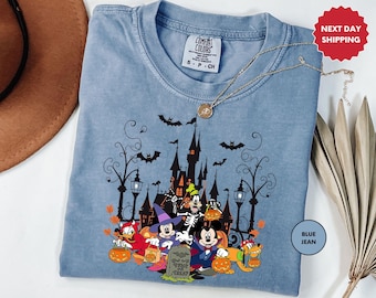 Comfort Colors®Halloween Castle Disney Squad Shirt,Disney Halloween,Halloween Mickey Mouse,Halloween Minnie Mouse Shirt,Disney Trick orTreat