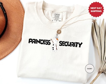 Comfort Colors®Olaf Princess Security Dad Shirt, Olaf Snowman Guard ,Princess Protection Frozen, Elsa Anna Olaf, Disneyland Father's Day