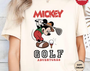 Vintage Disney Mickey Golf Adventures Shirt, Disney Golfing T-Shirt, Mickey Golfer, Disney Sport Tee, Disneyland Family Matching Gift