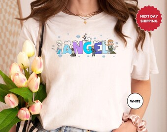 Custom Name Frozen Shirt, Elsa Sweatshirt, Disney Frozen Characters Tee, Frozen Olaf T-Shirt, Retro Frozen Sweatshirt, Disney Princess Gift