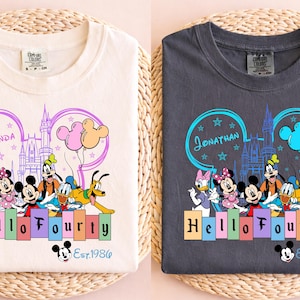 Disney Birthday Squad Shirt, Custom Mickey Minnie Birthday Squad Tee, Personalized Hello Fourty T-Shirt, Disney 40th Birthday Shirt