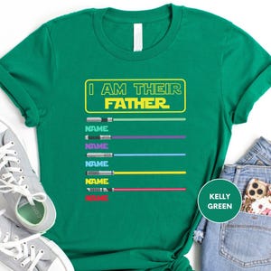 I Am Their Father, Personalized Shirt, Dad T-Shirt, Fathers Day, Star Wars Father Shirt, Custom Shirt With Lightsabers, Daddy Shirt image 2