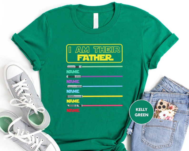 I Am Their Father, Personalized Shirt, Dad T-Shirt, Fathers Day, Star Wars Father Shirt, Custom Shirt With Lightsabers, Daddy Shirt image 2