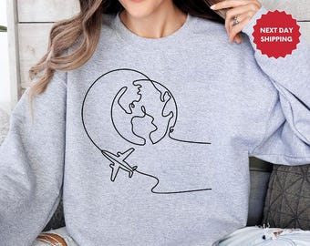 Traveler Sweatshirt, Travel Gift, Vacation Sweatshirt, Travel Lover, World Map Shirt, Exchange Student, Wanderlust Tee