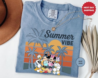 Comfort Colors, Disney Summer Vibes Shirt, Summer Beach T-Shirt, Mickey and Friends Hot Summer, Disney Summer Vacation, Mickey Beach Vibes