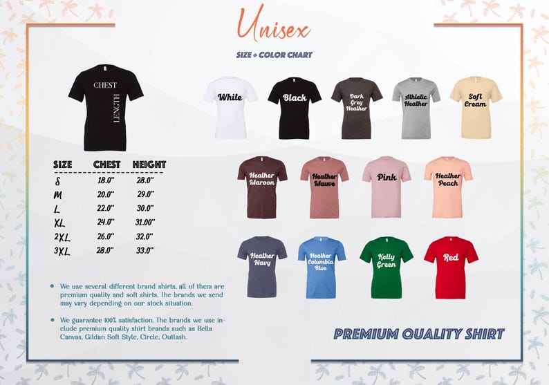 a picture of a t - shirt size guide for men and women