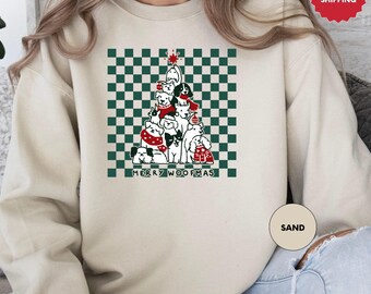 Merry Woofmas Sweatshirt, Christmas Dog Lover Sweater, Dogs Tree Crewneck, Funny Christmas Dog Sweatshirt, Retro Xmas Sweater, Dog Shirt