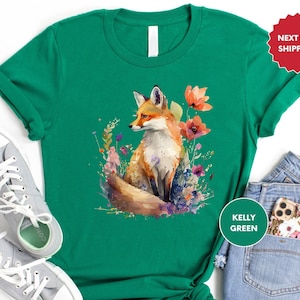 a t - shirt with a picture of a fox on it