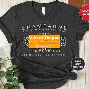 Champagne Veuve Rose Shirt, Champagne Tennis Club Tee, Champagne Veuve Rose Bride, Orange Champagne Rosé Label Shirt