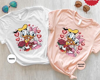 Disney Daisy Donald Couple Tee, Daisy And Donald Valentine Shirt, Romantic Disney Couple Love Shirt, Disney Valentines Couple T-Shirt