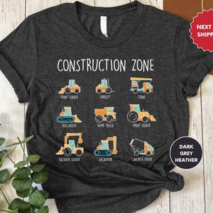 Construction Zone Shirt, Toddler Shirt, Vintage Tractor Kids T-Shirt, Natural Work Zone Toddler Tee, Funny Tee, Gift for kids, Cool Gift