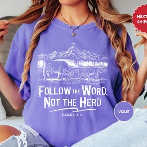 Follow the Word not the Herd Shirt, Comfort Colors Christian Bible Verse, Christian Country T-Shirt, Wester Shirt, Religious Tee