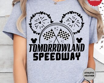 Vintage Tomorrowland Speedway Racing T-shirt, Disney Mickey Mouse , Mickey and Friends, Disneyland Family Matching Group Tee