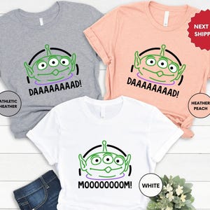 three t - shirts with different designs on them