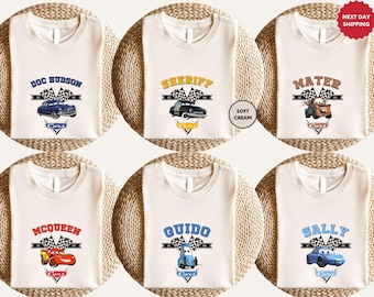 Cars shirt, bijpassende familie Disney shirts, Group Disney shirts, Cars verjaardag shirt, Lightning McQueen, Tow Mater, Doc, Sally, Luigi, Mack