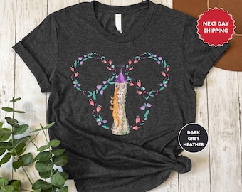 Rapunzel's Tower Shirt, Disney Tangled Shirt, Princess Castle Floral Shirt, Princess Rapunzel Shirt, Disney Princess Shirt, Disney Princess