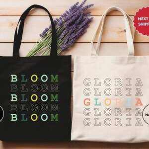 Sac fourre-tout personnalisé avec nom, sac fourre-tout personnalisé avec nom, sac cabas personnalisé pour femme, cadeau prénom personnalisé pour son sac d'enfants, cartable d'école pour enfants
