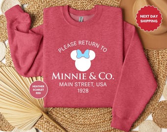 Minnie and Co Sweatshirt, Please Return To Disneyland Sweatshirt, Disneyland Minnie Mouse Sweater, Disney 1928 Hoodie, Disney Mom Sweatshirt