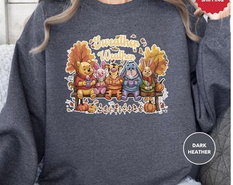 Sweather Weather Sweatshirt, Disney Fall Sweatshirt, Winnie The Pooh Fall Sweater, Pooh And Friends Crewneck, Disney Autumn Sweatshirt