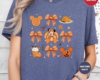 Mickey Mouse Thanksgiving Shirt, Disney Coquette Thanksgiving Shirt, Gobble Shirt, Turkey Day Shirt, Disney Pumpkin Shirt, Mickey Turkey Tee