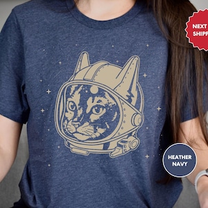 Camiseta de gato astronauta, camiseta de gato espacial, gato astronauta, regalo para amantes de los gatos para mujeres, regalo para ella, amantes de los gatos, amante del espacio, dueño de un gato