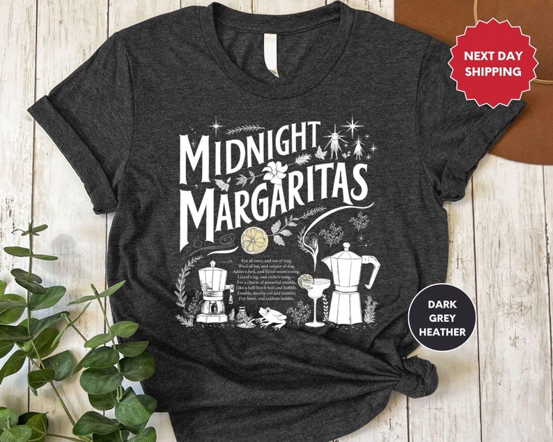 Midnight Margaritas Shirt, Tequila Shirt, Witchy Tee, Practical Magic, Midnight Margarita, Spooky T-shirt, Halloween Shirt, Drinking Gift image 1