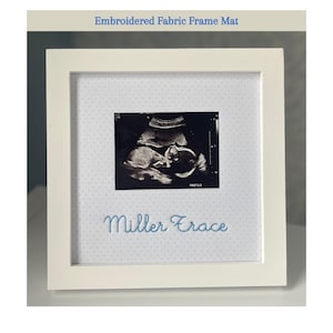 Marco de fotos de ultrasonido bordado personalizado: recuerdo de ecografía, bebé niño