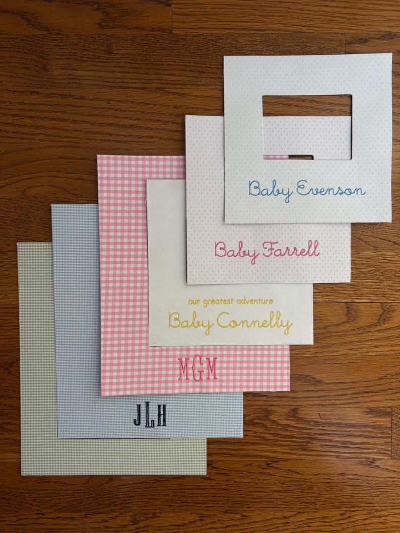 Custom Embroidered Photo Frame - Monogrammed, Name, Custom Embroidery ...