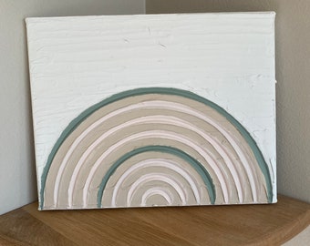 Textured Painted Rainbow on Canvas