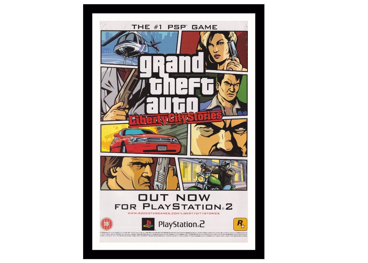 GTA Grand Theft Auto Liberty City Stories PSP Promo Ad Art Print Poster PS2