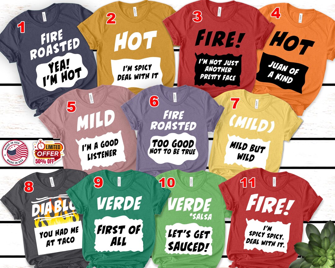 Group Taco Sauce Shirts Matching Hot Sauce Halloween Costume Etsy