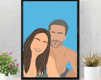 顔のない肖像画カスタムデジタル顔のない肖像画イラストパーソナライズされた漫画写真パーソナライズされた漫画の描画肖像画家族への贈り物