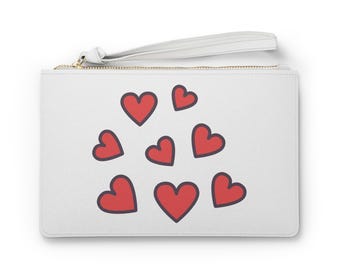 Hearts Personalized Clutch Bag - Chic & Customizable