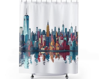New York City Skyline Shower Curtain - Add a Touch of Urban Elegance!