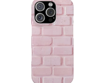 Light Pink Textured Brick iPhone Slim Case - Stylish and Protective!