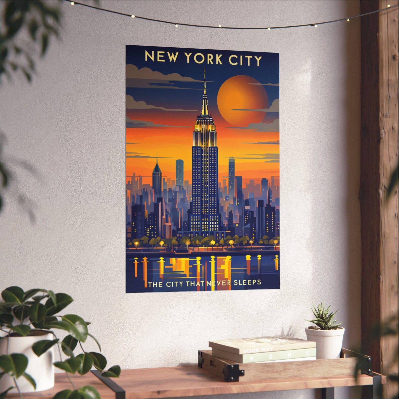 New York City Poster NYC Skyline Wall Art, Manhattan Print Etsy — free download