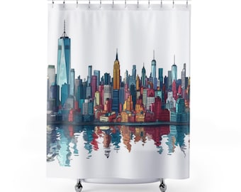 New York City Skyline Shower Curtain - Add a Touch of Urban Elegance!