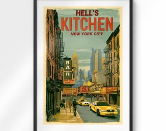 Poster van Hell's Kitchen in New York City | Reisprint van Manhattan