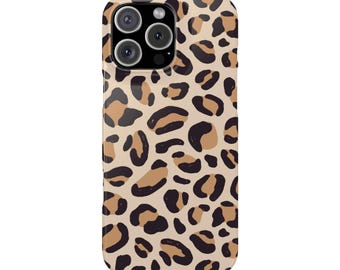 チーター柄iPhoneスリムケース｜軽量＆丈夫｜光沢仕上げ｜iPhone 16対応