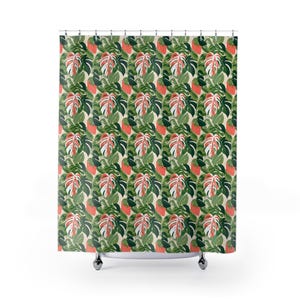 Tropical Leaves Shower Curtain