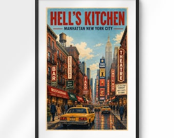 Poster van Hell's Kitchen in Manhattan | Vintage reiskunst uit New York City