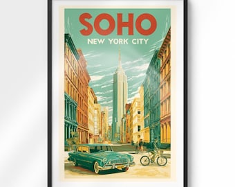 Poster van SoHo, New York City | Vintage straatkunst in NYC | Print van Manhattan