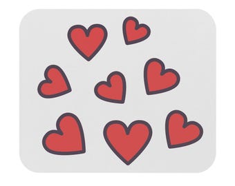 Hearts Mouse Pad by HappyFunDesign - Stylish & Comfortable Workspace Essential
