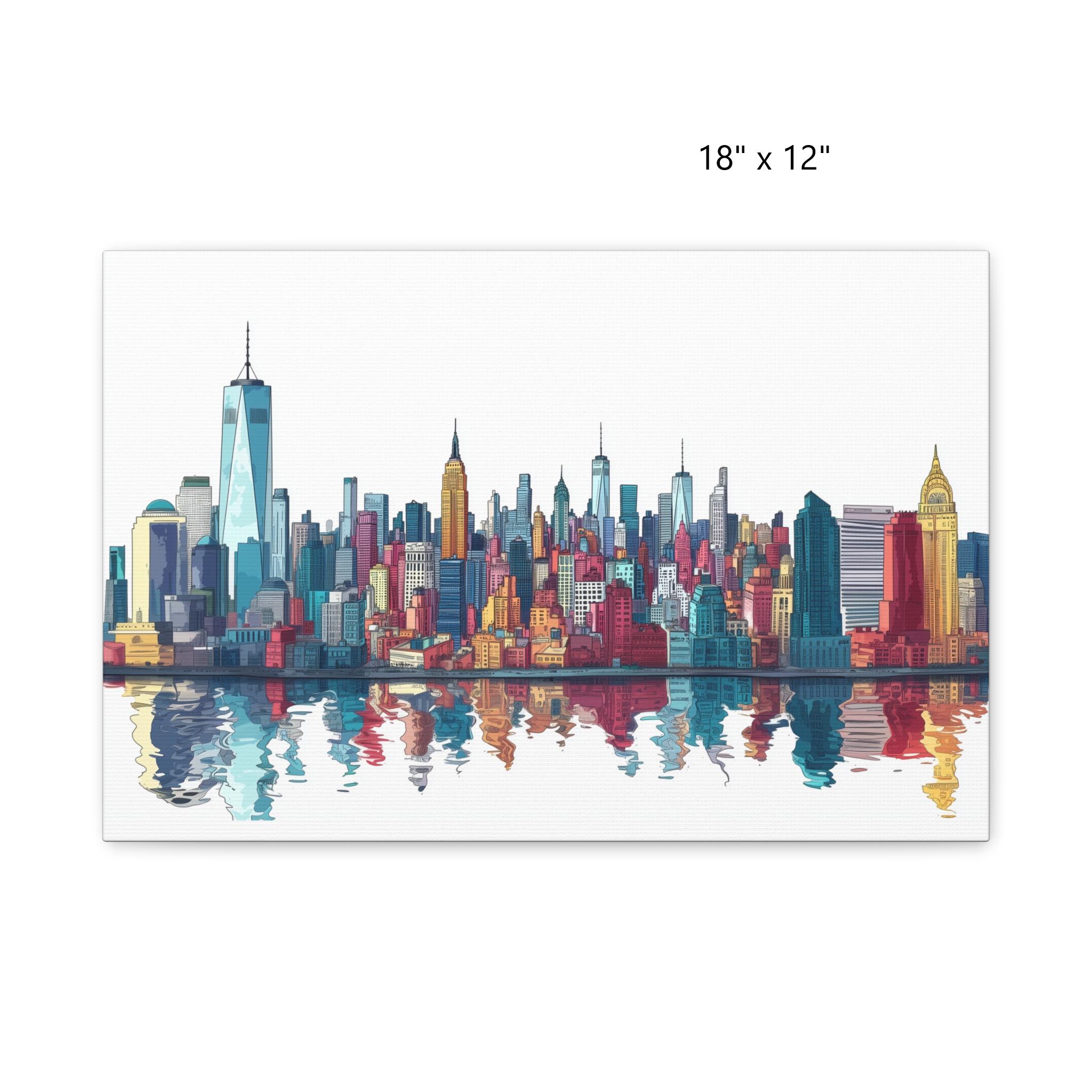 MANHATTAN NYC SKYLINE GICLEE CANVAS ART PRINT POSTER main image 0