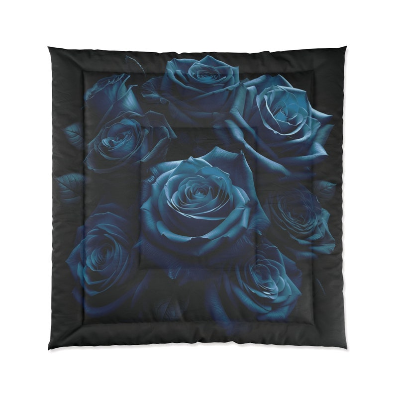 Midnight Blue Roses Comforter 88 88 Etsy