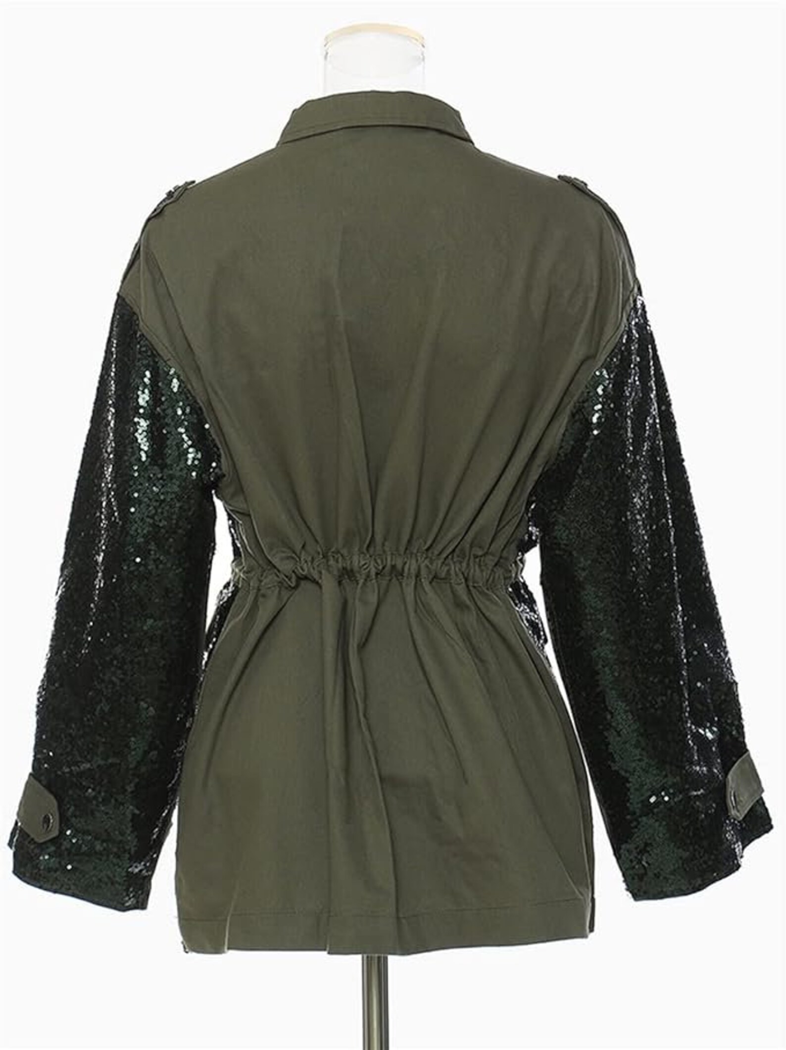 Green Camo Sequin Wing Design Jacket - Siona