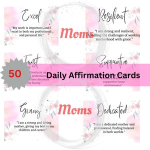 Tarjetas de afirmación diaria, Inspiradoras, Motivadoras, Confirmación para mamás, Tarjetas de mamá, Regalos, Regalos de mamá, Tarjetas, Pensamientos felices, Mentales