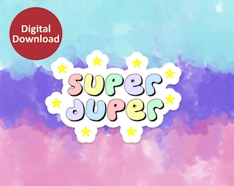 Descarga digital PNG de texto súper lindo