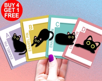 Grappige zwarte katten schattig emaille pins cadeau kawaii emaille pins set Esthetisch schattig pins grappig schattig pin revers pin set Ita tas pin rugzak pins set