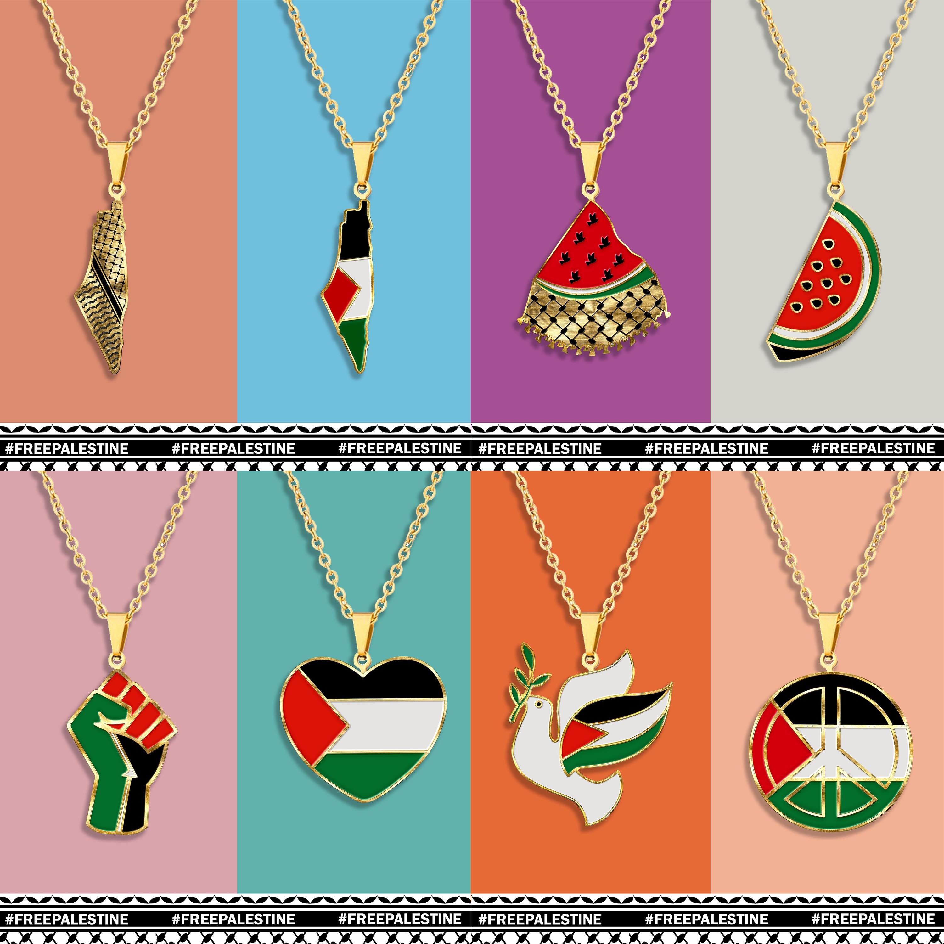 Pulsera Ajustable Palestina - Dije Con Símbolos De Paz (Paloma, Olivo, Al-Aqsa), Acero Inoxidable, Personalizable